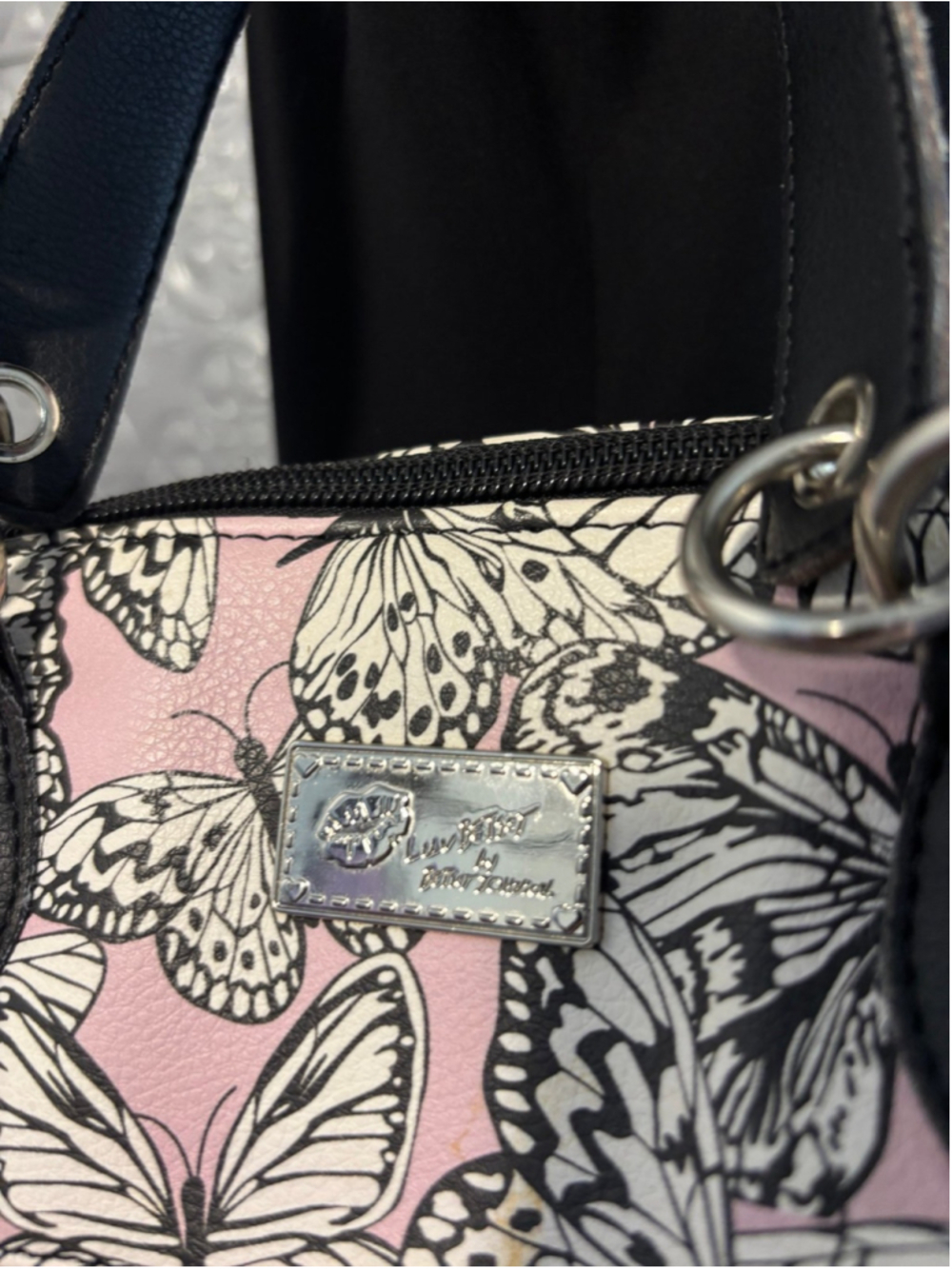 Luv By Betsey Johnson Butterfly Stripe Crossbody Shoulder Bag Purse whimsy Y2K - Picture 2 of 12